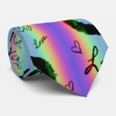 Scribble Liebe Xoxo Heart Stripe Neck Tie Krawatte (Gerollt)