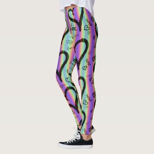 Scribble Liebe Xoxo Herz Strip Leggings (Links)