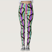 Scribble Liebe Xoxo Herz Strip Leggings (Vorderseite)