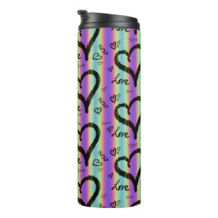 Scribble-Liebe Xoxo Herz Strip Thermal Tumbler Thermosbecher
