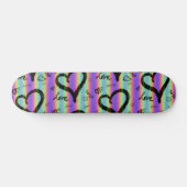 Scribble Liebe Xoxo Herz Stripe Skateboard (Horizontal)