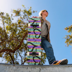 Scribble Liebe Xoxo Herz Stripe Skateboard