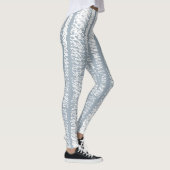 Scribble Nahtloses Abstractes Muster Grau Leggings (Rechts)
