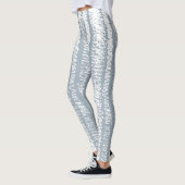 Scribble Nahtloses Abstractes Muster Grau Leggings (Links)