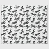 Scribble Pferd verrückte Herde Design Packpapier (Flach)
