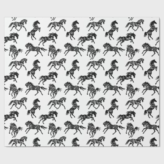 Scribble Pferd verrückte Herde Design Packpapier (Flach)
