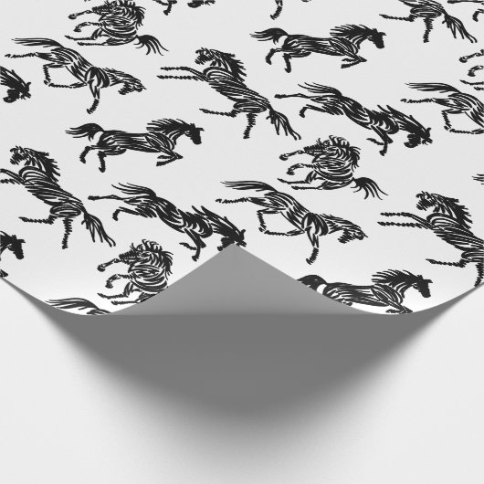 Scribble Pferd verrückte Herde Design Packpapier (Ecke)