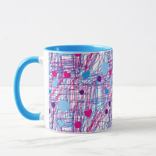 Scribble Pink Blue Trending Tasse (Links)