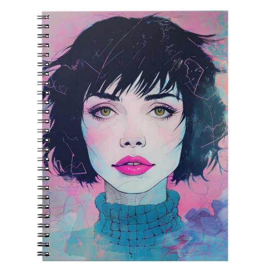 Scribble Portrait | Notebook-Journal Notizblock (Vorderseite)