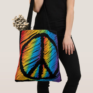 Scribble Rainbow Peace Tasche