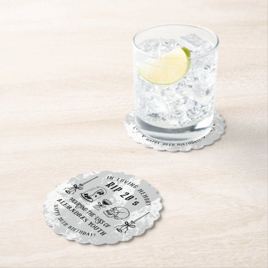 Scribble RIP 20 Tote für meine Jugend 30. Geburtst Untersetzer (Vor Ort)