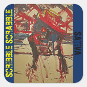 SCRIBBLE SCRABBLE SATIVA QUADRATISCHER AUFKLEBER (Vorderseite)