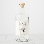 Scribble Sketch Wedding Bottle Sticker Alkoholflaschenetikett (Vorderseite)