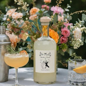 Scribble Sketch Wedding Bottle Sticker Alkoholflaschenetikett