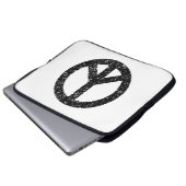 Scribble Stenciled Peace Symbol Laptopschutzhülle (Vorne Knopf)