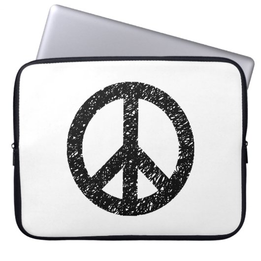 Scribble Stenciled Peace Symbol Laptopschutzhülle (Vorderseite)