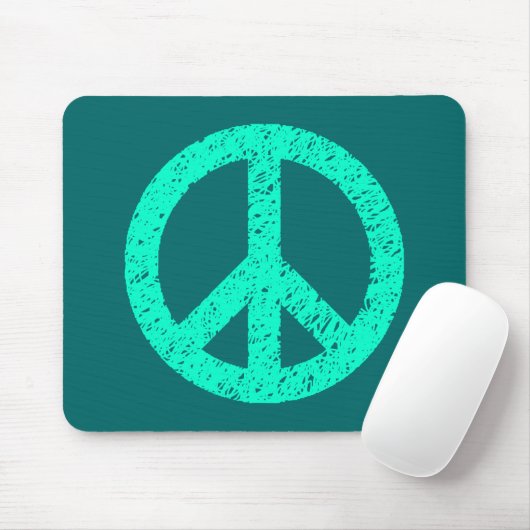 Scribble Stenciled Peace Symbol Mousepad (Mit Mouse)