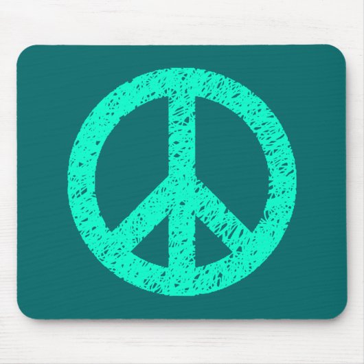 Scribble Stenciled Peace Symbol Mousepad (Vorne)