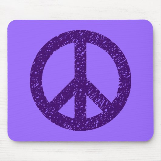 Scribble Stenciled Peace Symbol Mousepad (Vorne)