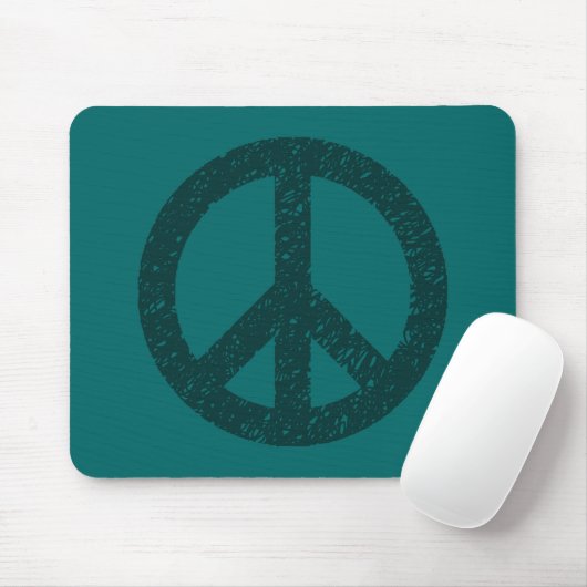 Scribble Stenciled Peace Symbol Mousepad (Mit Mouse)