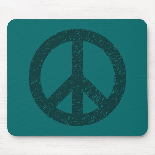 Scribble Stenciled Peace Symbol Mousepad (Vorne)