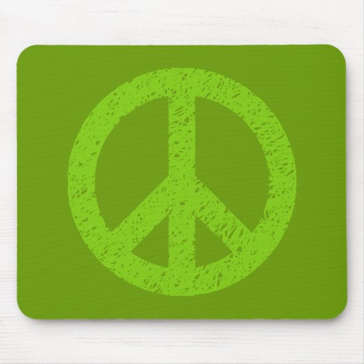 Scribble Stenciled Peace Symbol Mousepad (Vorne)