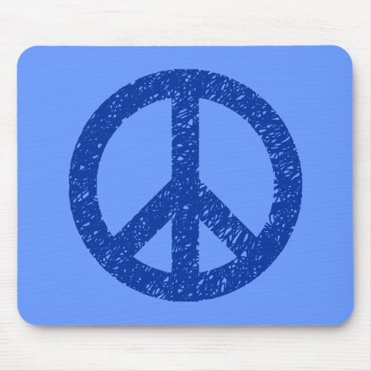 Scribble Stenciled Peace Symbol Mousepad (Vorne)