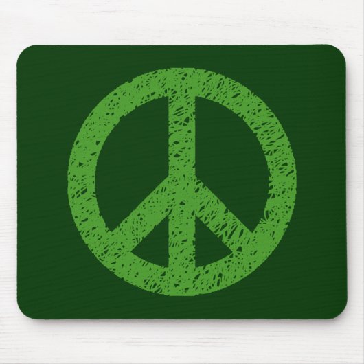 Scribble Stenciled Peace Symbol Mousepad (Vorne)