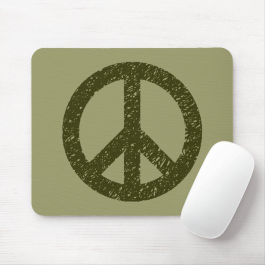 Scribble Stenciled Peace Symbol Mousepad (Mit Mouse)