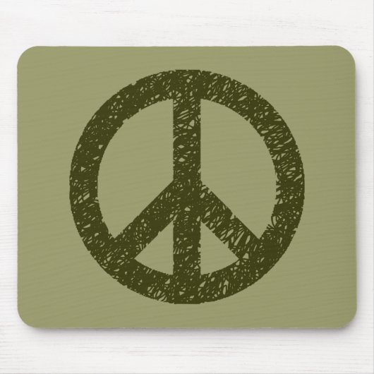 Scribble Stenciled Peace Symbol Mousepad (Vorne)