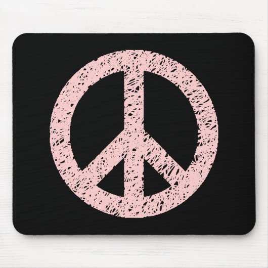 Scribble Stenciled Peace Symbol Mousepad (Vorne)