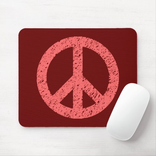Scribble Stenciled Peace Symbol Mousepad (Mit Mouse)