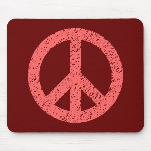 Scribble Stenciled Peace Symbol Mousepad (Vorne)