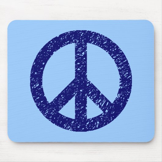 Scribble Stenciled Peace Symbol Mousepad (Vorne)
