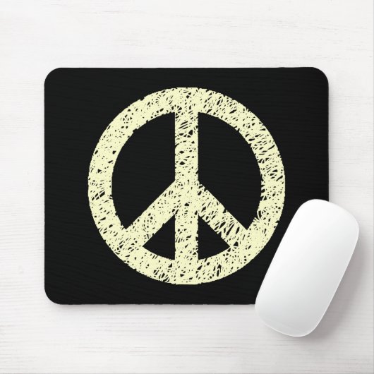 Scribble Stenciled Peace Symbol Mousepad (Mit Mouse)