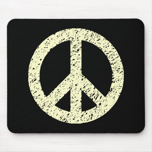 Scribble Stenciled Peace Symbol Mousepad (Vorne)