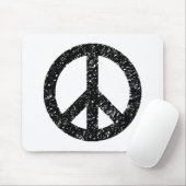 Scribble Stenciled Peace Symbol - Schwarz auf Weiß Mousepad (Mit Mouse)