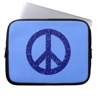 Scribble Stenciled Peace Symbol - Shades of Blue Laptopschutzhülle