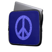 Scribble Stenciled Peace Symbol - Shades of Blue Laptopschutzhülle (Vorderseite Links)