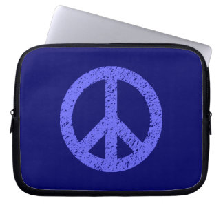 Scribble Stenciled Peace Symbol - Shades of Blue Laptopschutzhülle