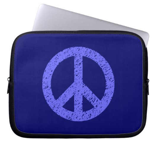 Scribble Stenciled Peace Symbol - Shades of Blue Laptopschutzhülle (Vorderseite)