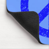 Scribble Stenciled Peace Symbol - Shades of Blue Mousepad (Ecke)