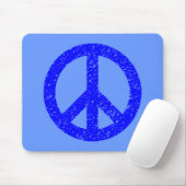 Scribble Stenciled Peace Symbol - Shades of Blue Mousepad (Mit Mouse)