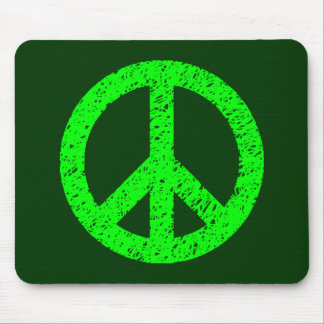Scribble Stenciled Peace Symbol - Shades of Green Mousepad
