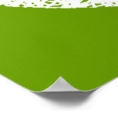 Scribble Stenciled Peace Symbol - White on Avocad Poster (Ecke)