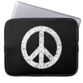 Scribble Stenciled Peace Symbol - White on Black Laptopschutzhülle (Vorderseite)