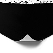 Scribble Stenciled Peace Symbol - White on Black Poster (Ecke)