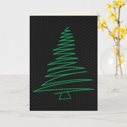 Scribble Tree Christmas Card Karte (Gelbe Blume)
