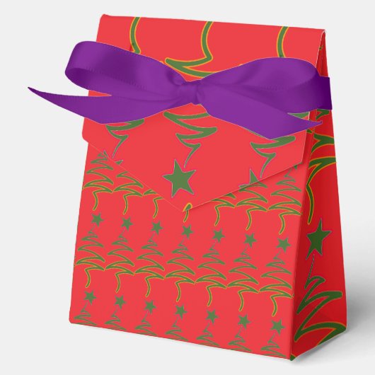 Scribble Tree + Star Red Geschenkschachtel (Vorderseite)
