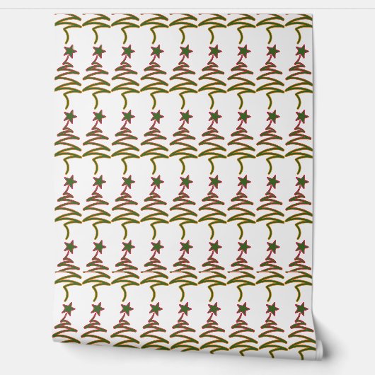 Scribble Tree + Star Weihnachtsfeiertag Tapete (Abrollen)